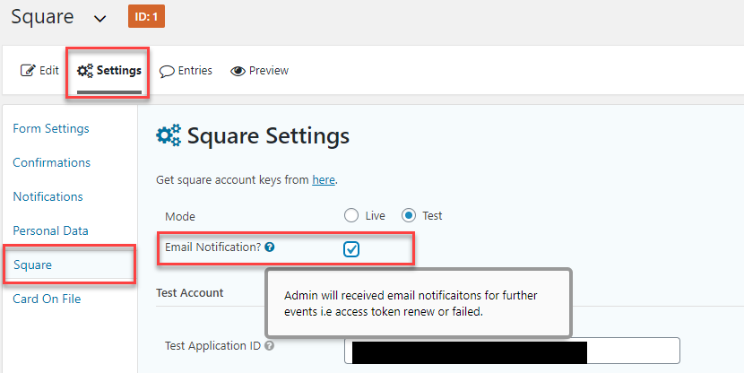 email notifications admin