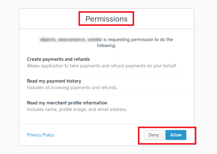 get permissions from square