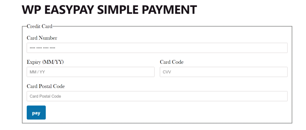 wp easypay simple payment