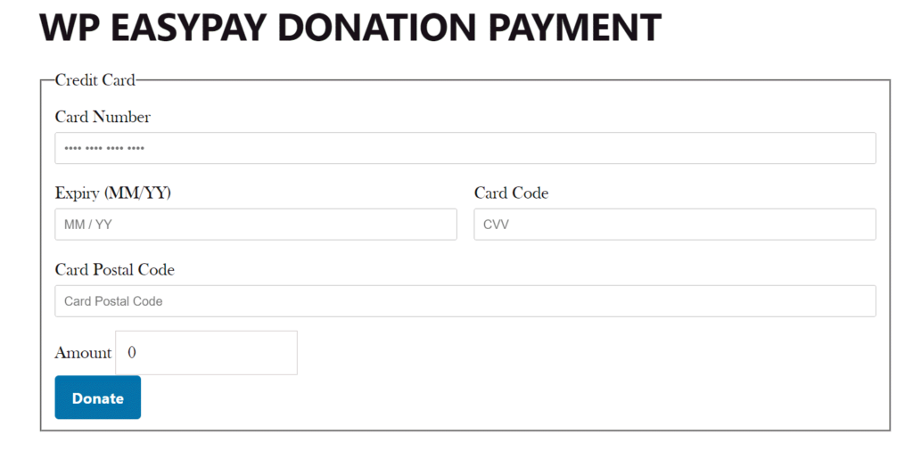 wp easypay donation payment