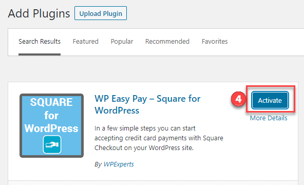 Activate Wp Easy Pay Plugin