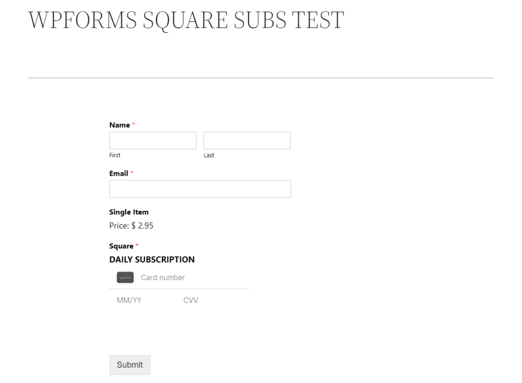 WPForms Integration with Square (payment) Documentation