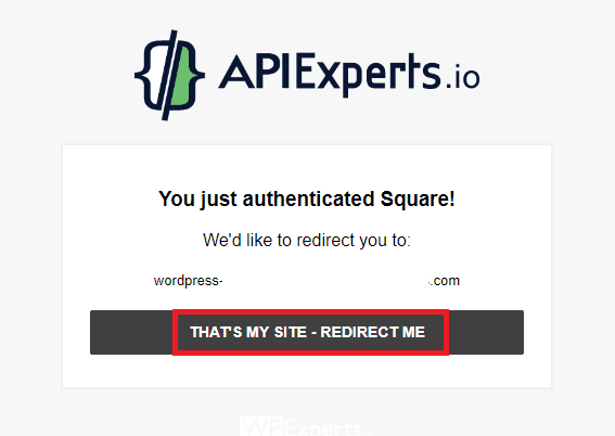 You have authenticated the Square account