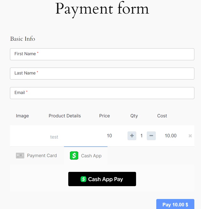 Cash App as a payment option through Square Integration